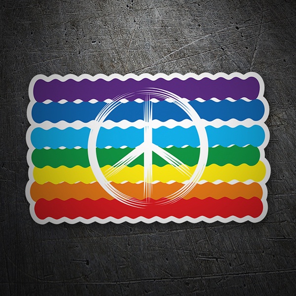 Pegatinas: Bandera del orgullo gay, paz 1