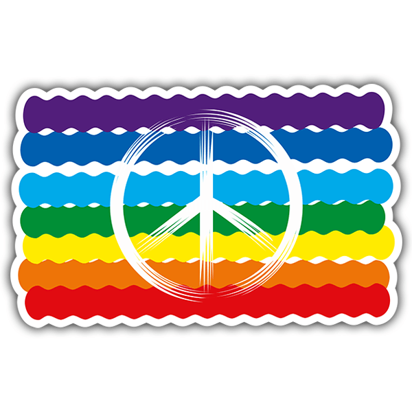 Pegatinas: Bandera del orgullo gay, paz 0