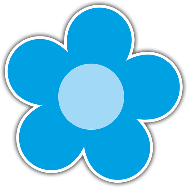 Pegatinas: Flor en Tonos Azules