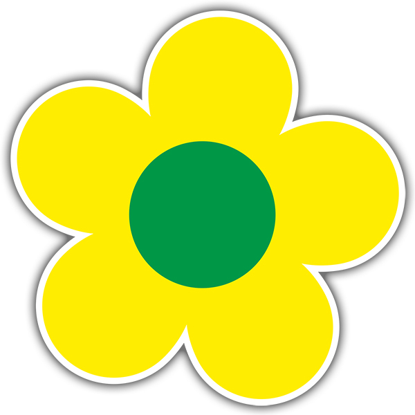Pegatinas: Flor Amarilla y Verde