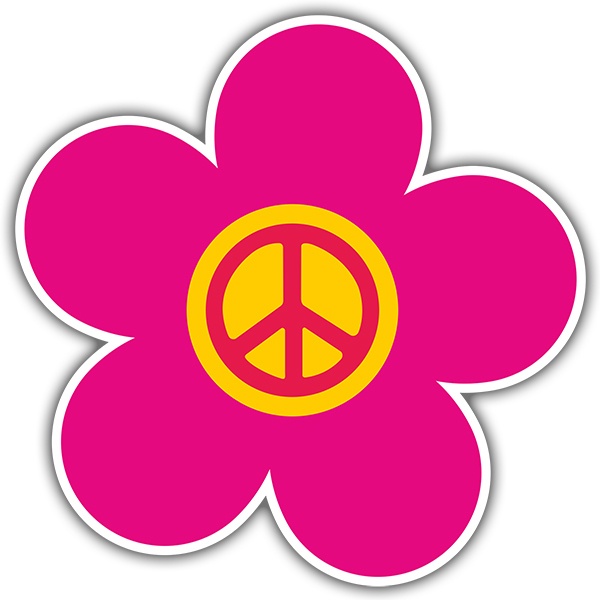 Pegatinas: Flor Magenta de la Paz