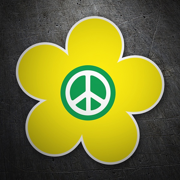 Pegatinas: Flor Amarilla de la Paz