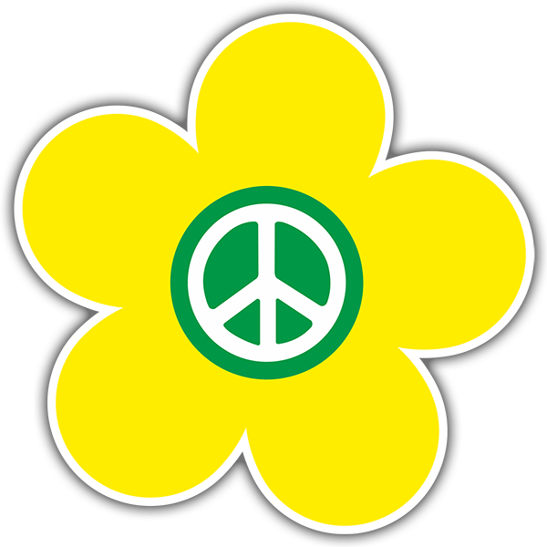 Pegatinas: Flor Amarilla de la Paz