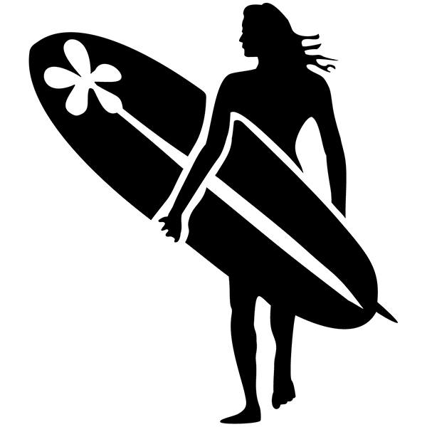 Pegatinas: Chica Surfista
