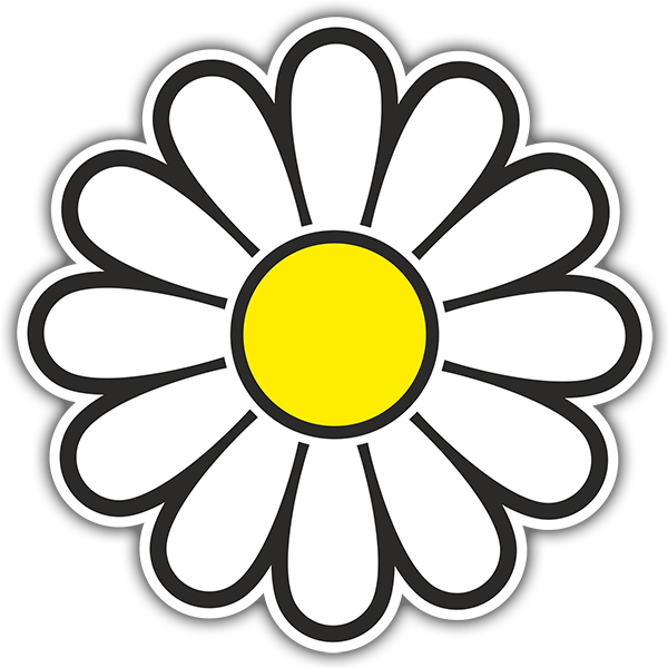 Pegatinas: Flor Amarilla y Blanca