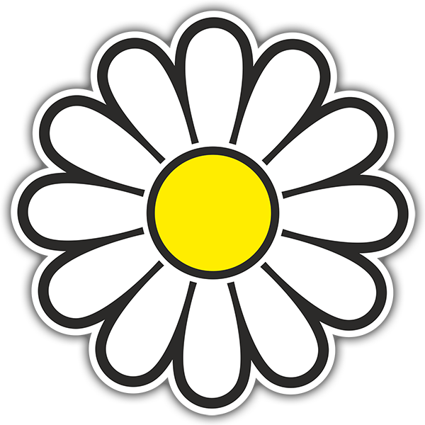 Pegatinas: Flor Amarilla y Blanca