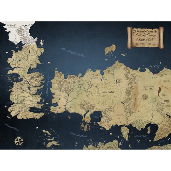 Vinilos Decorativos: Mapa de los 7 reinos Juego de Tronos