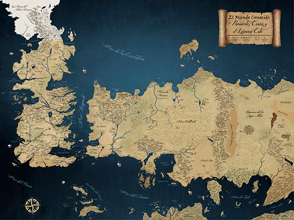 Vinilos Decorativos: Mapa de los 7 reinos Juego de Tronos