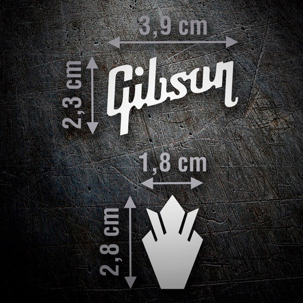 Pegatinas: Gibson Logo Estilizado con Contorno