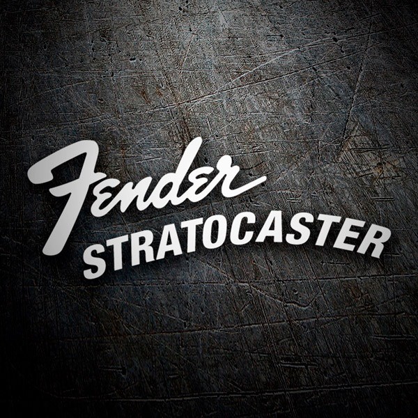 Pegatinas: Fender Stratocaster con Tipograf&iacute;a Italic