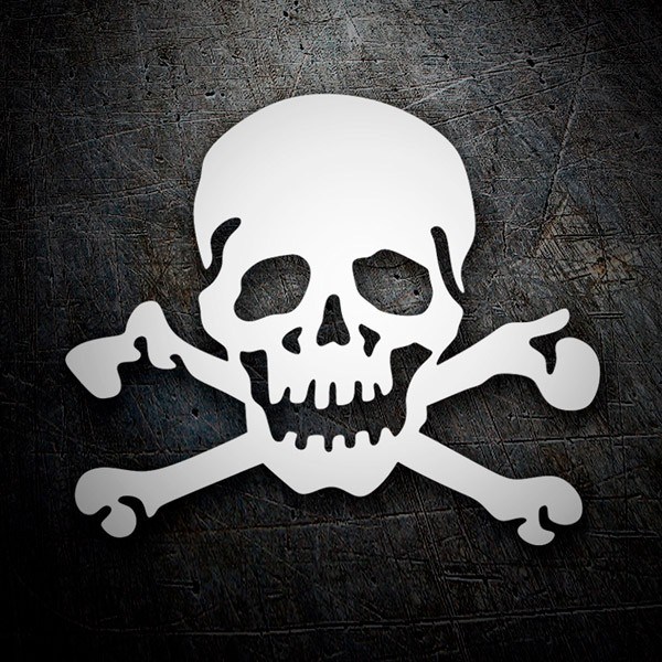 Pegatinas: Calavera con Huesos Cruzados