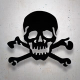 Pegatinas: Calavera con Huesos Cruzados 3