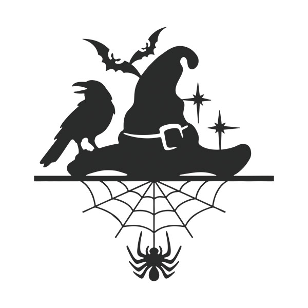 Pegatinas: Sombrero Cuervo Murciélago Araña