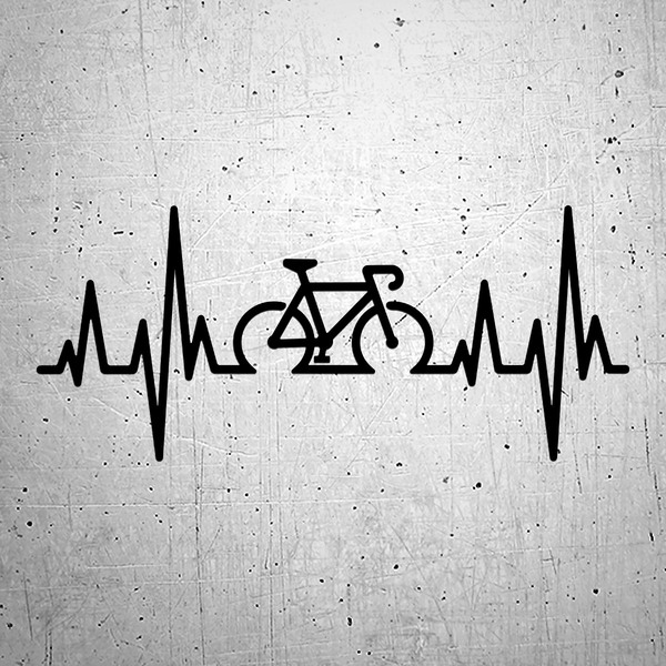 Pegatinas: Cardiograma Ciclismo Carretera