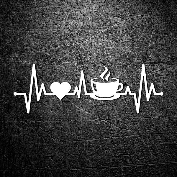 Pegatinas: Cardiograma Cafe Latido
