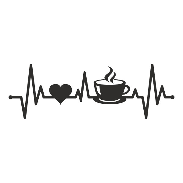 Pegatinas: Cardiograma Cafe Latido