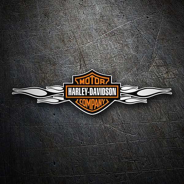 Pegatinas: Harley Davidson llamas negras