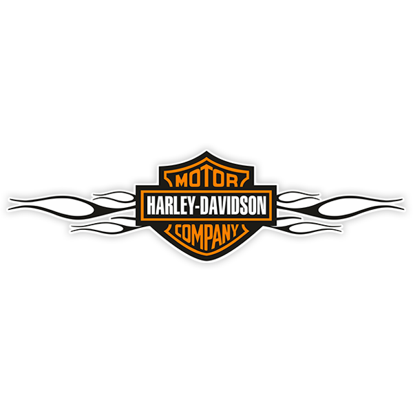 Pegatinas: Harley Davidson llamas negras