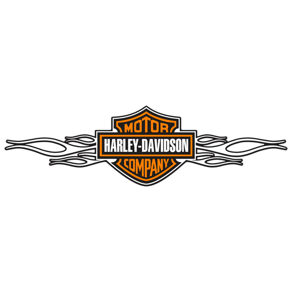 Pegatinas: Harley Davidson llamas blancas