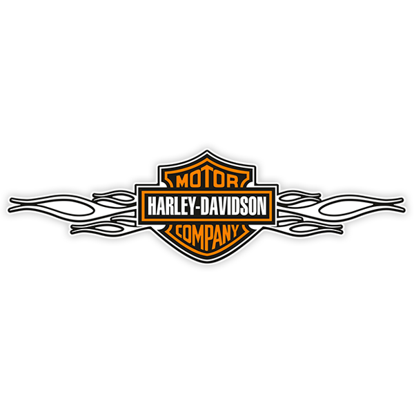 Pegatinas: Harley Davidson llamas blancas 0