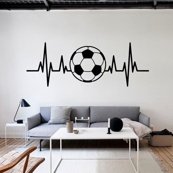 Vinilos Decorativos: Electrocardiograma balón de fútbol 0