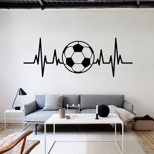 Vinilos Decorativos: Electrocardiograma balón de fútbol