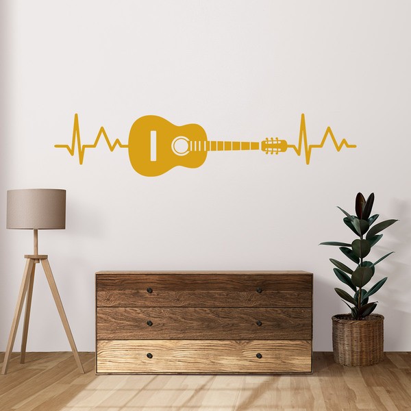 Vinilos Decorativos: Electrocardiograma guitarra acústica