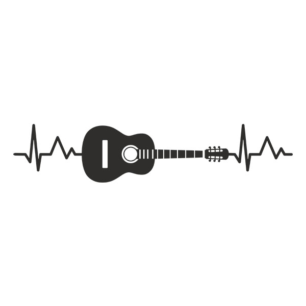 Vinilos Decorativos: Electrocardiograma guitarra acústica