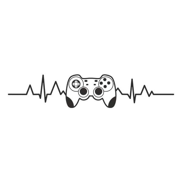 Vinilos Decorativos: Electrocardiograma Mando Gamer