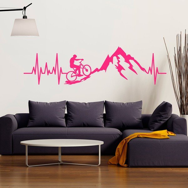 Vinilos Decorativos: Electrocardiograma Bicicleta Montaña