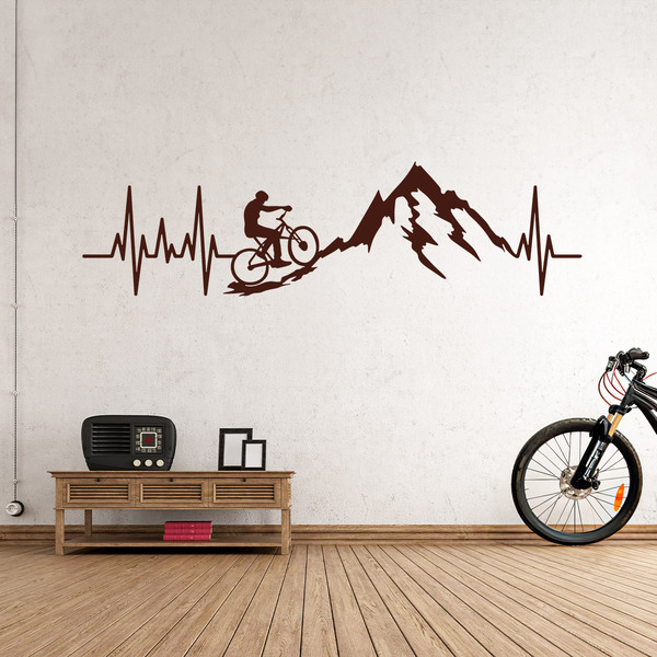 Vinilos Decorativos: Electrocardiograma Bicicleta Montaña