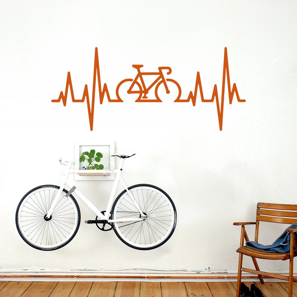 Vinilos Decorativos: Electrocardiograma Bicicleta Carretera