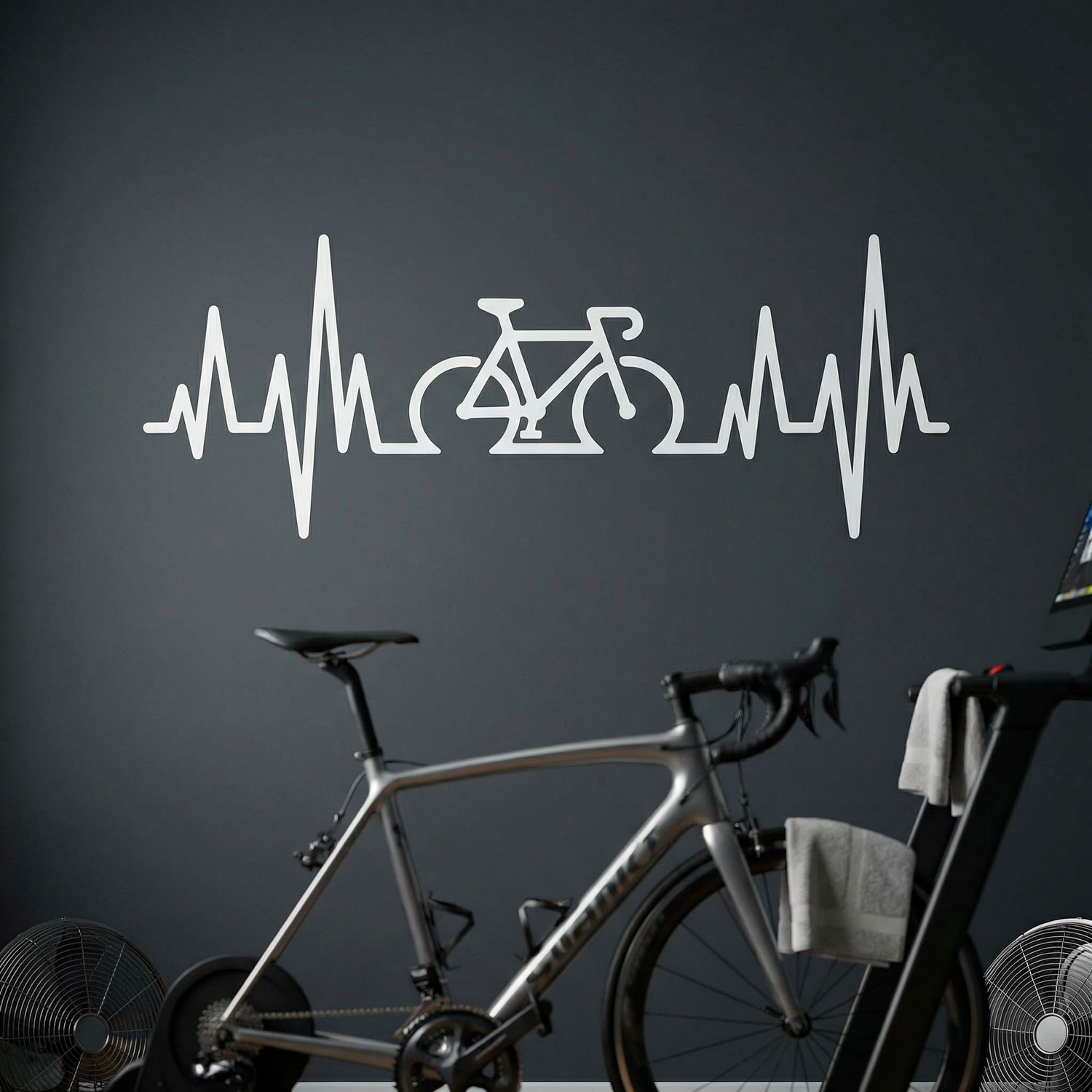 Vinilos Decorativos: Electrocardiograma Bicicleta Carretera