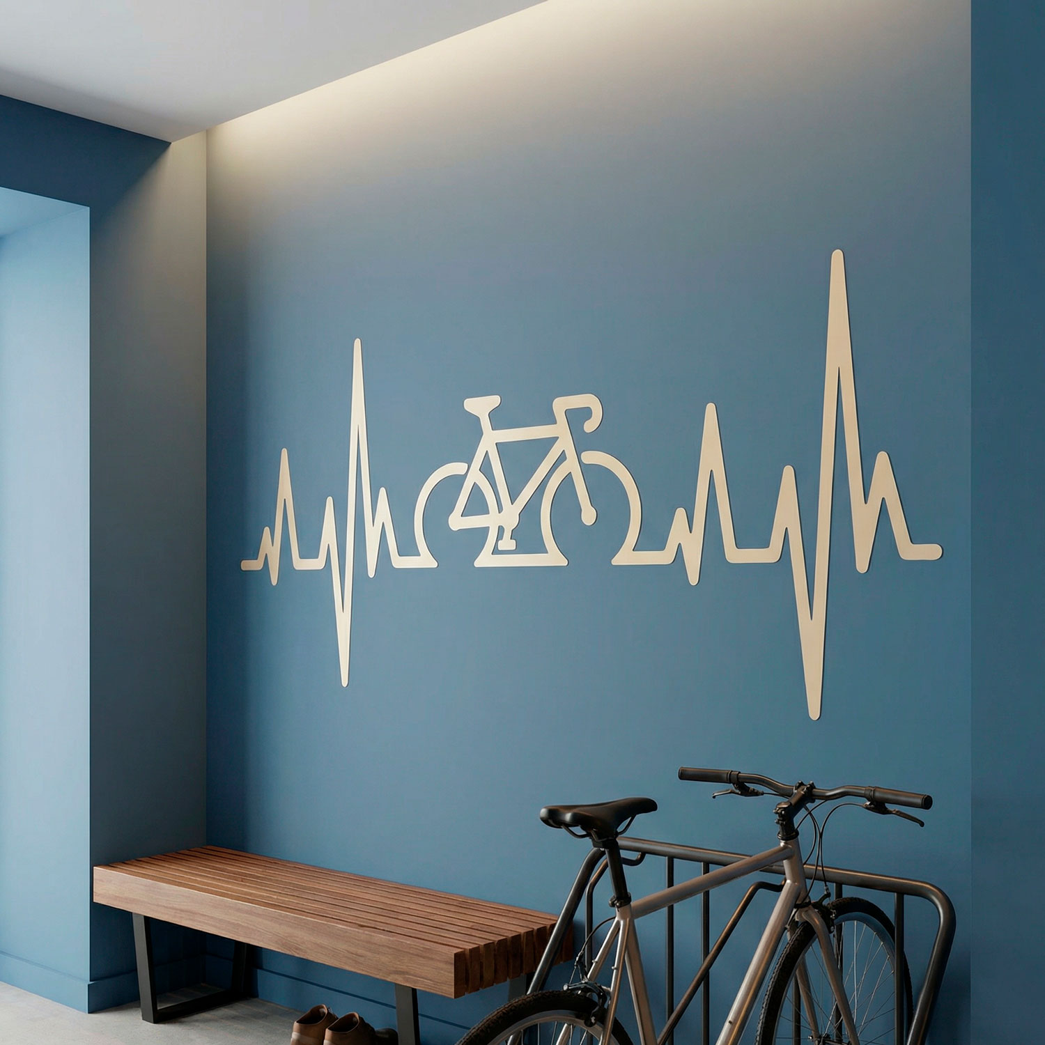 Vinilos Decorativos: Electrocardiograma Bicicleta Carretera