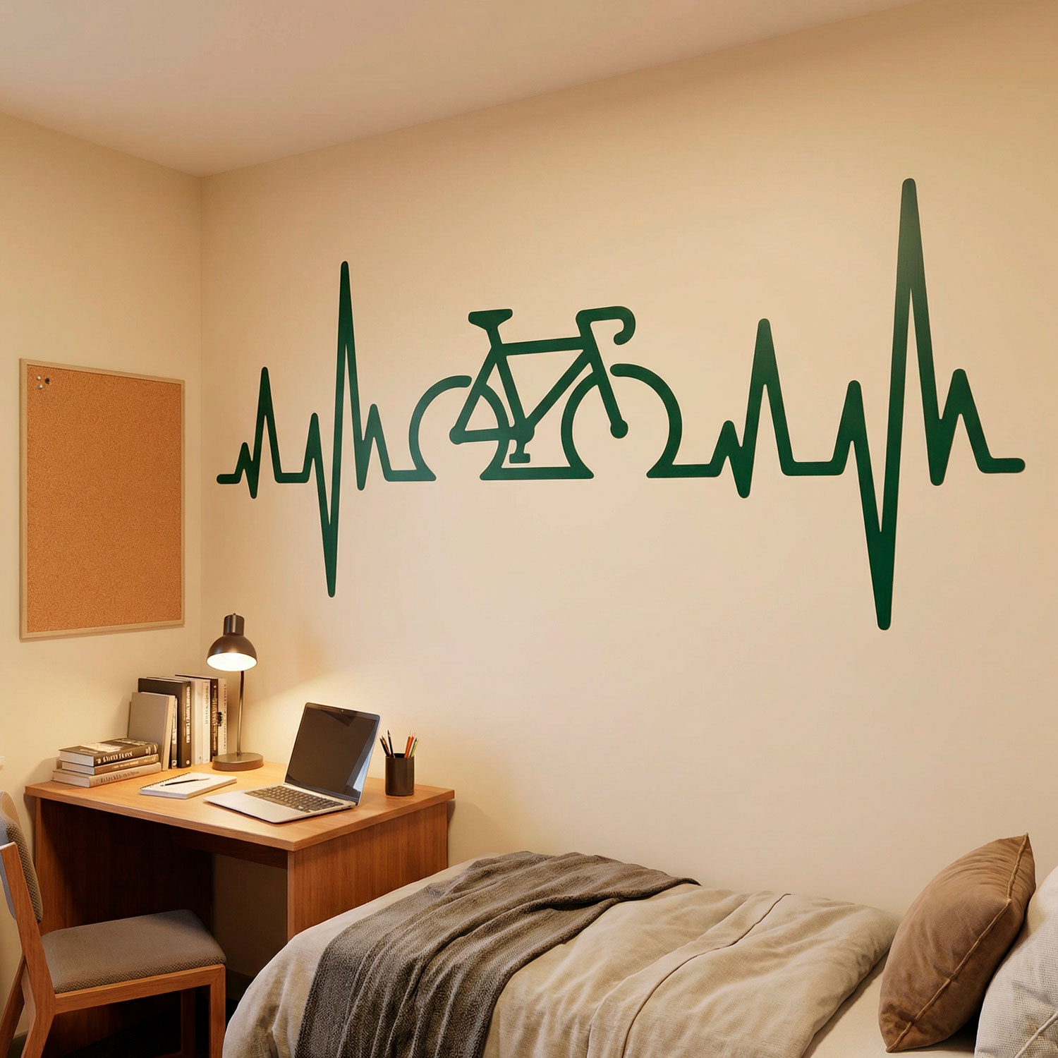 Vinilos Decorativos: Electrocardiograma Bicicleta Carretera
