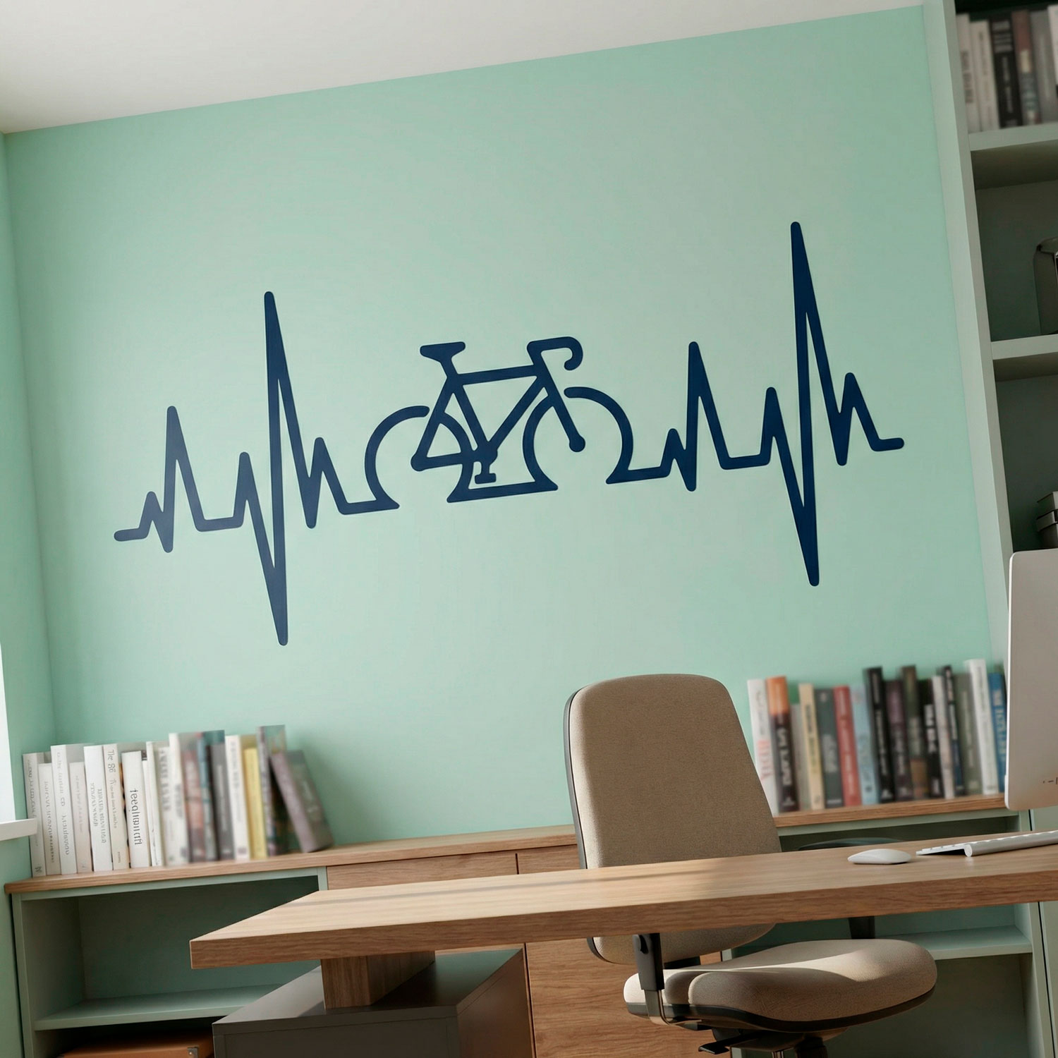 Vinilos Decorativos: Electrocardiograma Bicicleta Carretera