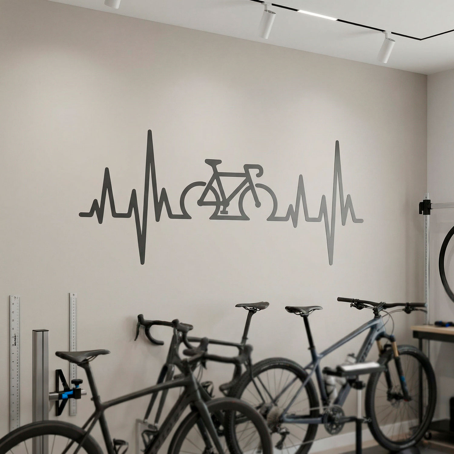 Vinilos Decorativos: Electrocardiograma Bicicleta Carretera