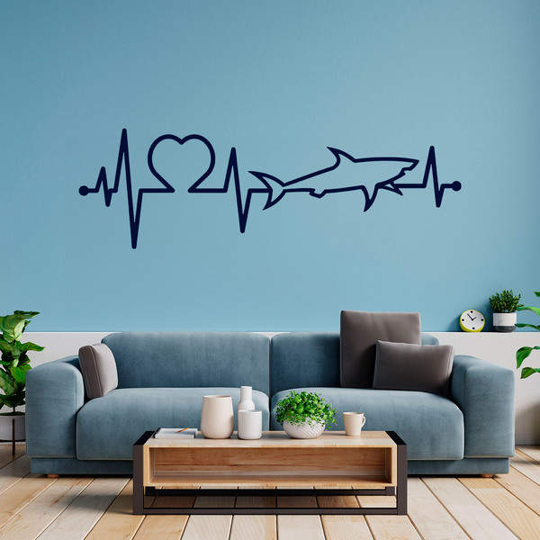 Vinilos Decorativos: Electrocardiograma Tiburón