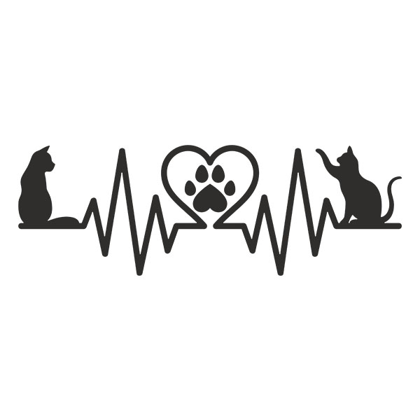 Vinilos Decorativos: Electrocardiograma Gatos