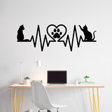 Vinilos Decorativos: Electrocardiograma Gatos 2