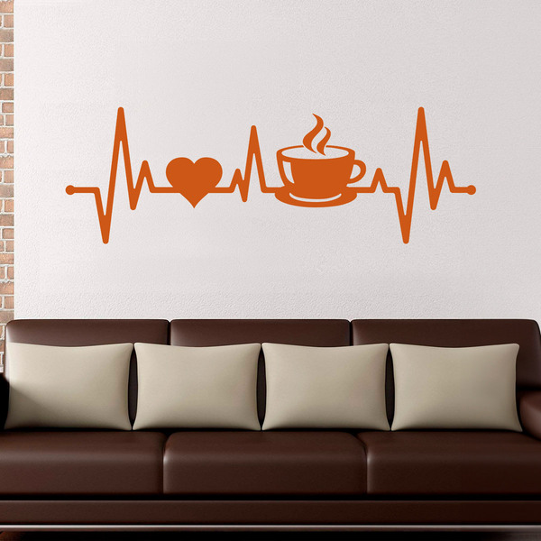 Vinilos Decorativos: Electrocardiograma Café