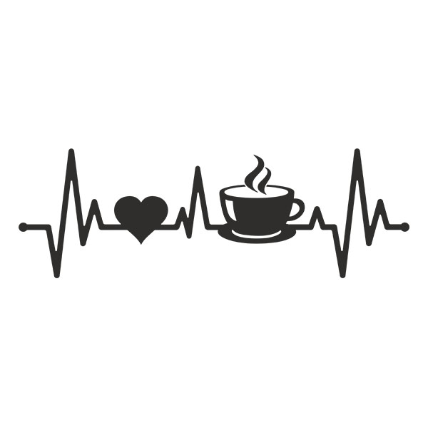 Vinilos Decorativos: Electrocardiograma Café