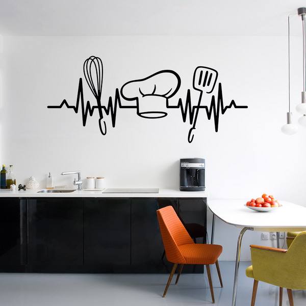 Vinilos Decorativos: Electrocardiograma Cocinero