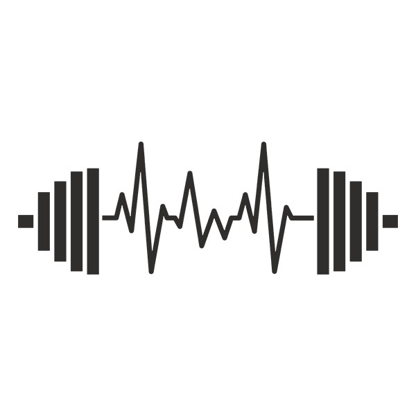 Vinilos Decorativos: Electrocardiograma Pesas Gym