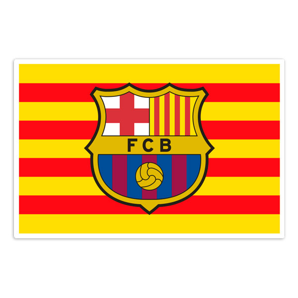 Pegatinas: Bandera Cataluña Escudo FCB