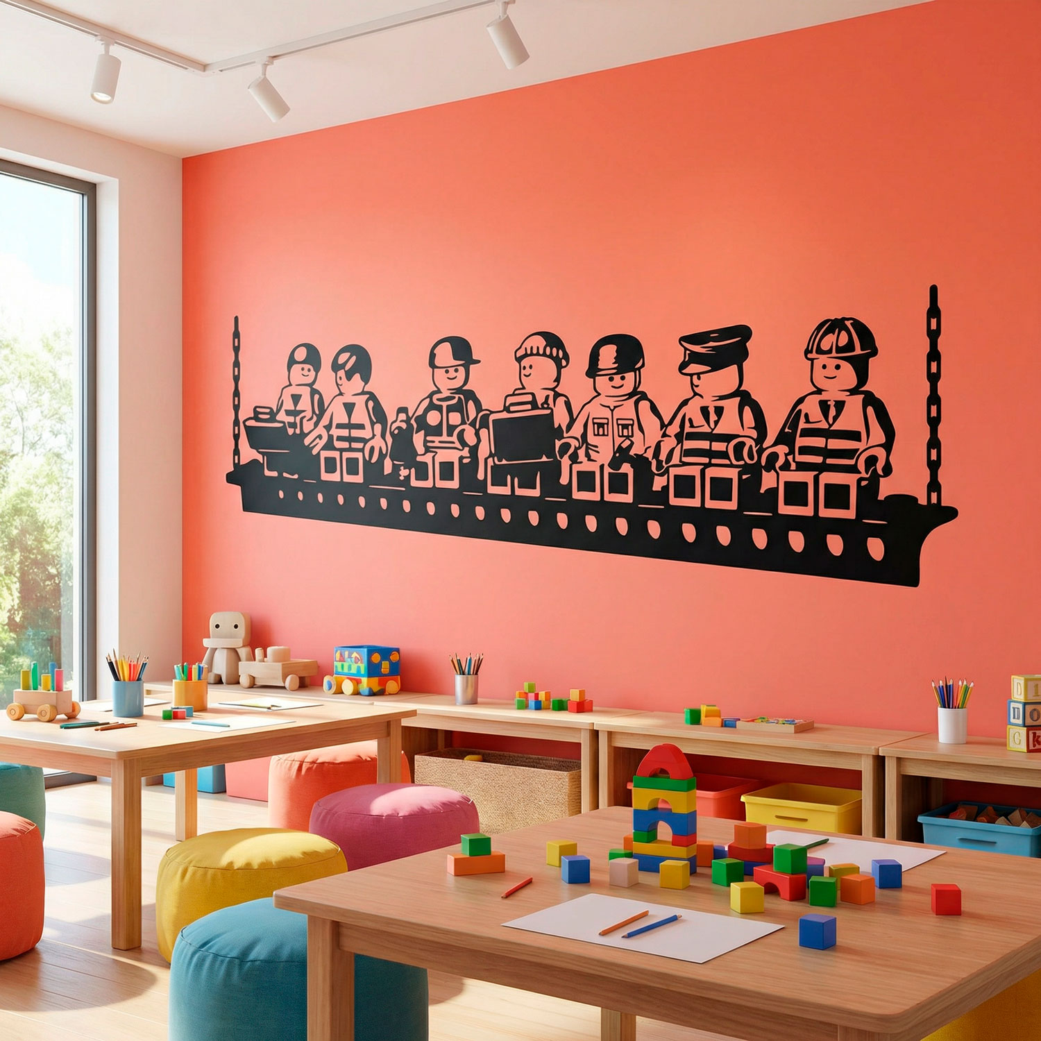 Vinilos Infantiles: Almuerzo de obreros Lego