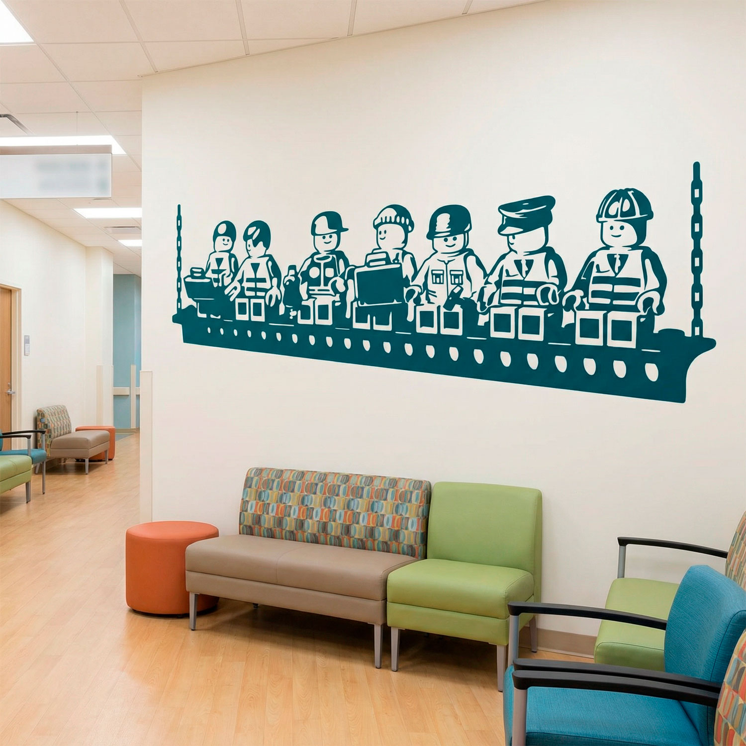 Vinilos Infantiles: Almuerzo de obreros Lego