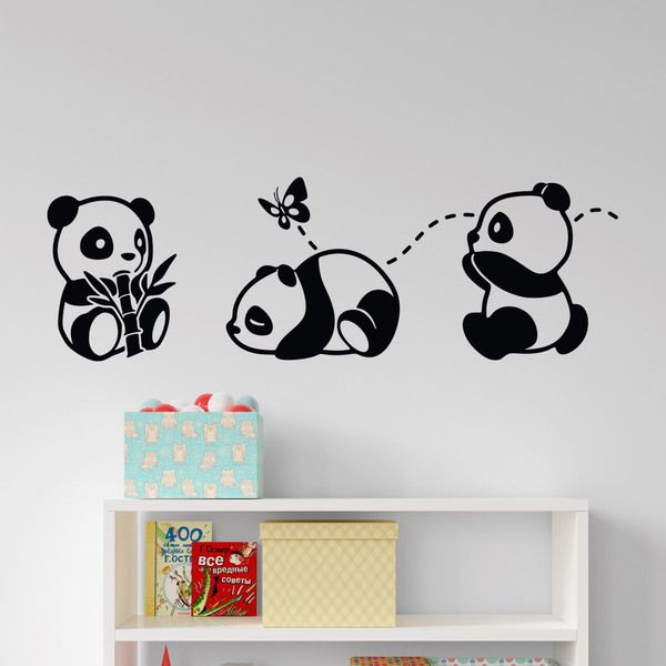Vinilos Infantiles: Los tres Pandas