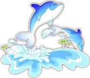 Vinilos Infantiles: Delfines y olas 5