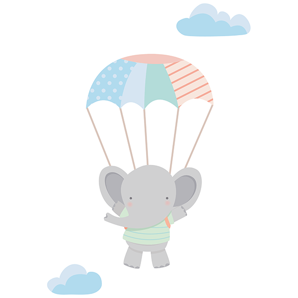 Vinilos Infantiles: Elefante en paracaídas 0